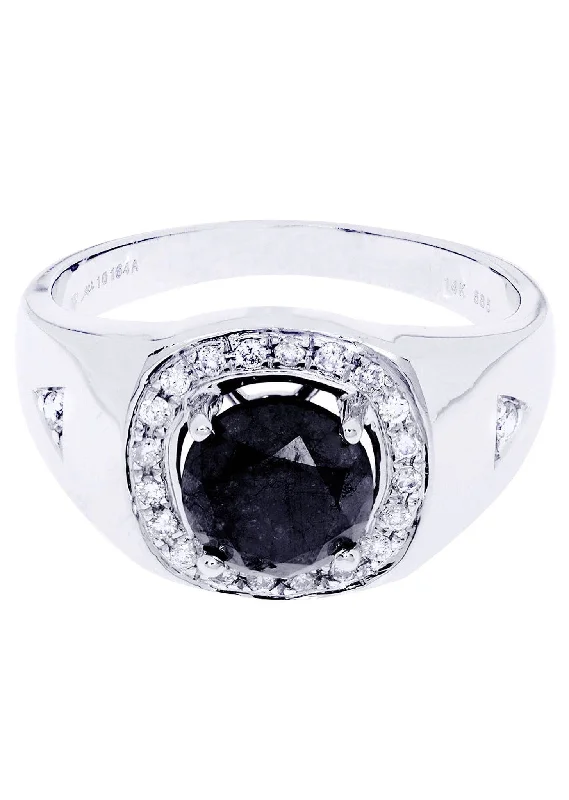 White Gold Mens Diamond Ring| 2.8 Carats| 6.76 Grams