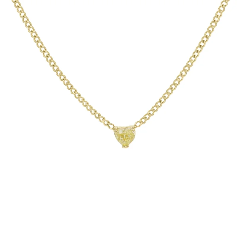 Yellow Gold Yellow Diamond Heart Necklace - Limited Edition