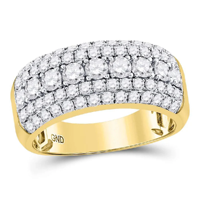 14kt Yellow Gold Mens Round Diamond Band Ring 2 Cttw