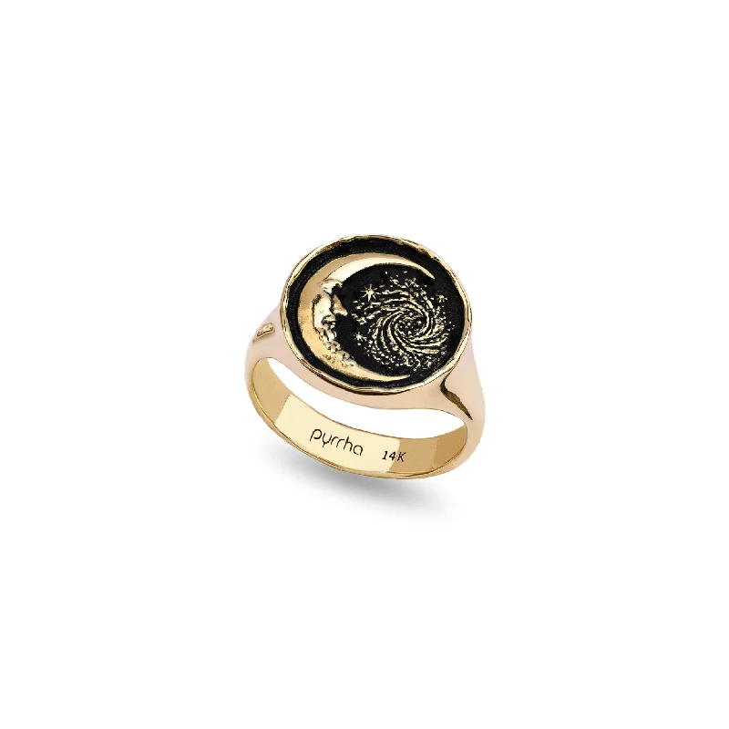 Trust the Universe 14K Gold Signet Ring