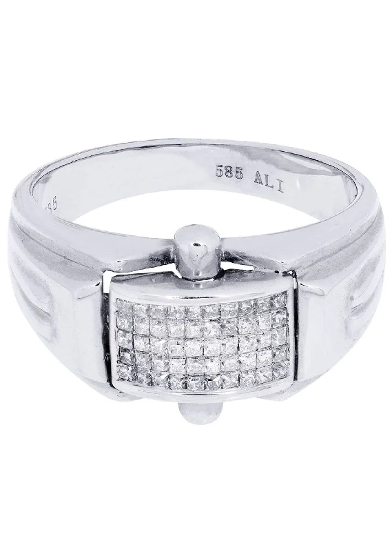 White Gold Mens Diamond Ring| 0.42 Carats| 8.58 Grams