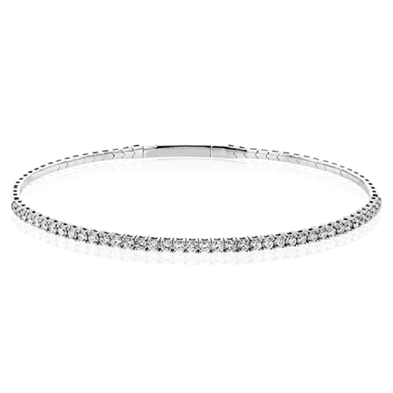 Simon G. 18Kw Diamond Flex Bangle With Smooth Clasp