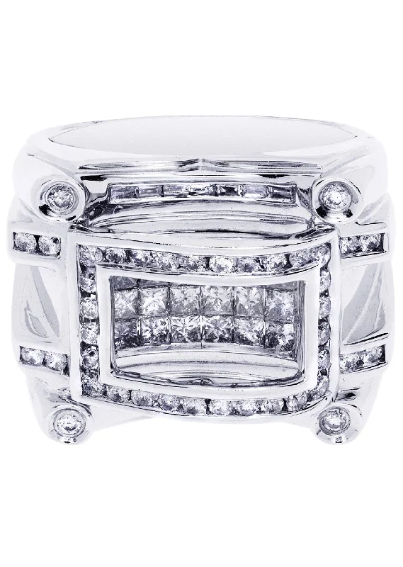 White Gold Mens Diamond Ring| 1.84 Carats| 18.66 Grams