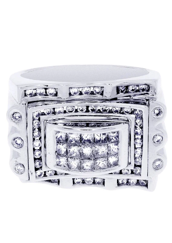 White Gold Mens Diamond Ring| 1.48 Carats| 16.25 Grams