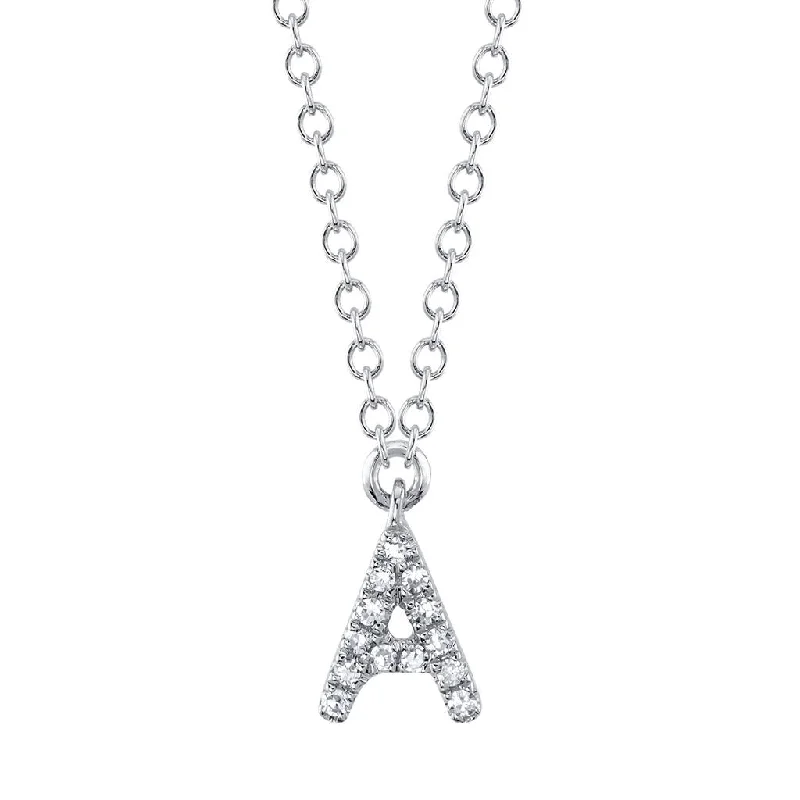 Shy Creation Diamond Initial "A" Pendant Necklace