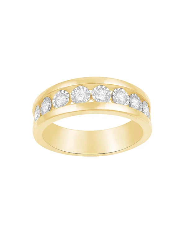 Diamond Ring - 10ct Yellow Gold Diamond Set Ring - 784153