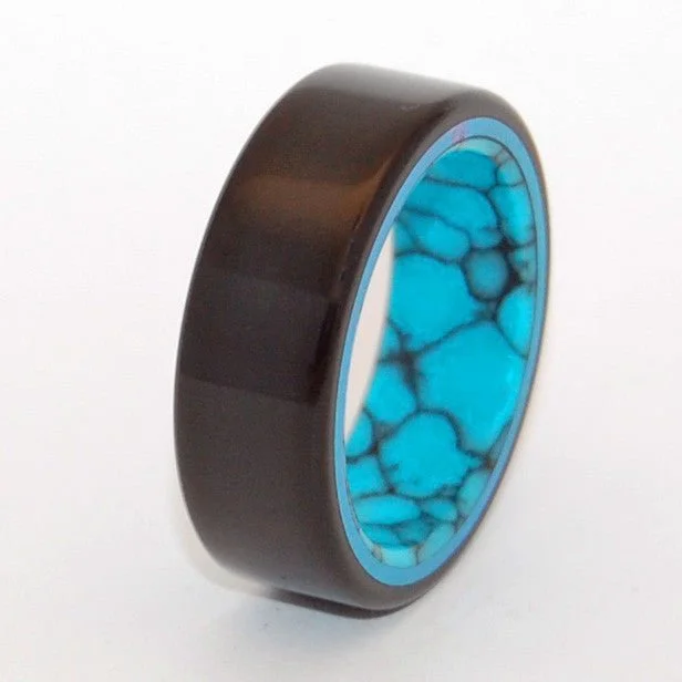 Vatnajokull | Men's Turquoise, Onyx & Titanium Wedding Ring