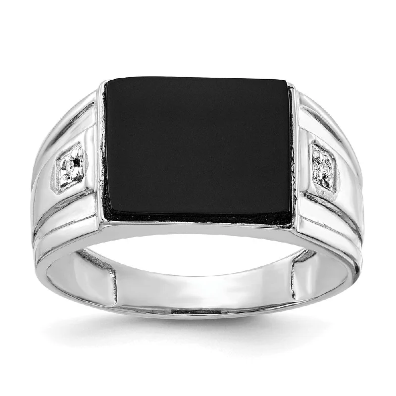 10K White Gold AA Diamond men's ring