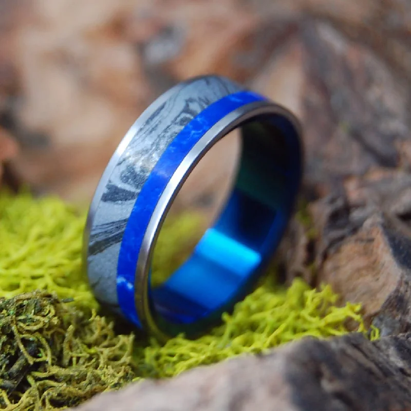 Silver Burst | Men's Sodalite Stone & Silver Wedding Ring