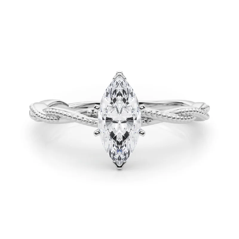 Anastasia Twisted Vine Marquise Diamond Solitaire Engagement Ring