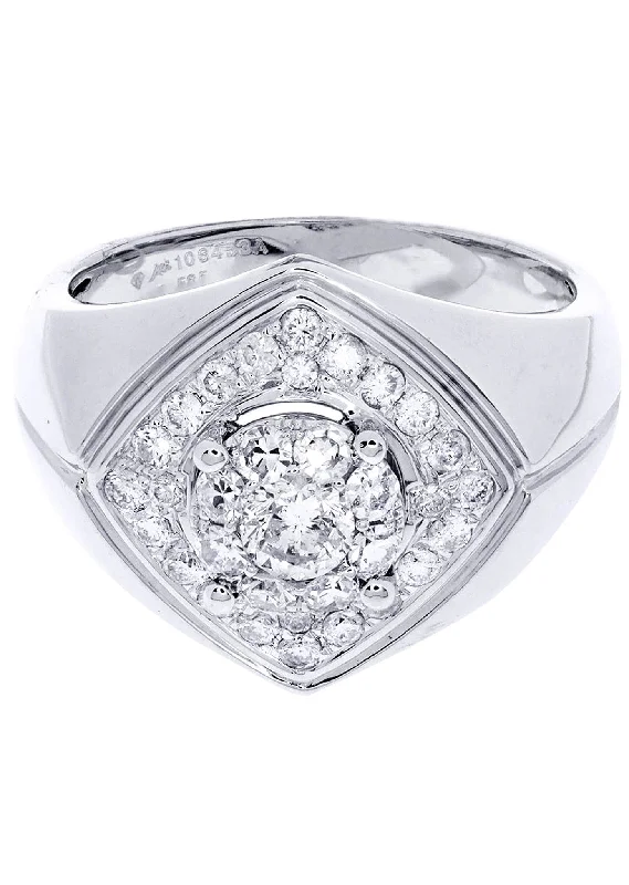 White Gold Mens Diamond Ring| 1.05 Carats| 9.04 Grams