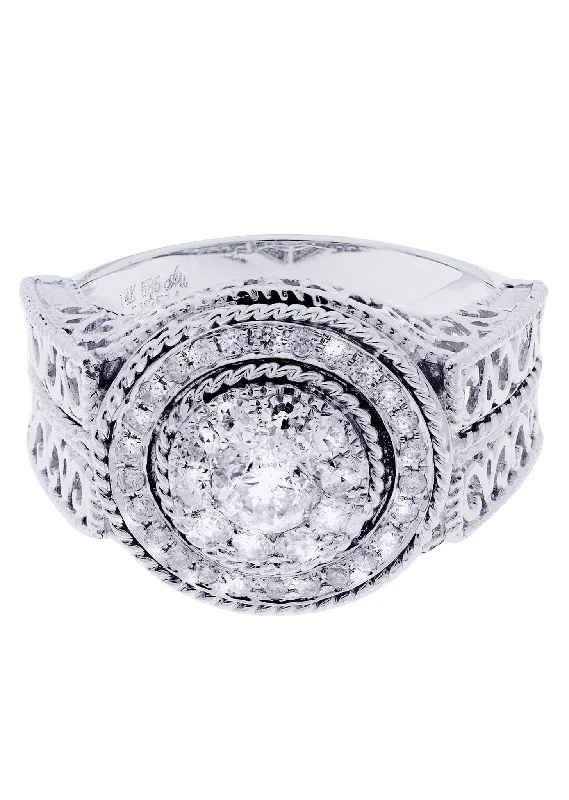 White Gold Mens Diamond Ring| 1.04 Carats| 8.41 Grams