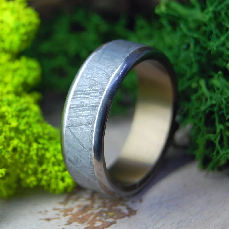 Rounded Bronze Moon Landing | Men's Meteorite, Bronze & Titanium Wedding Ring