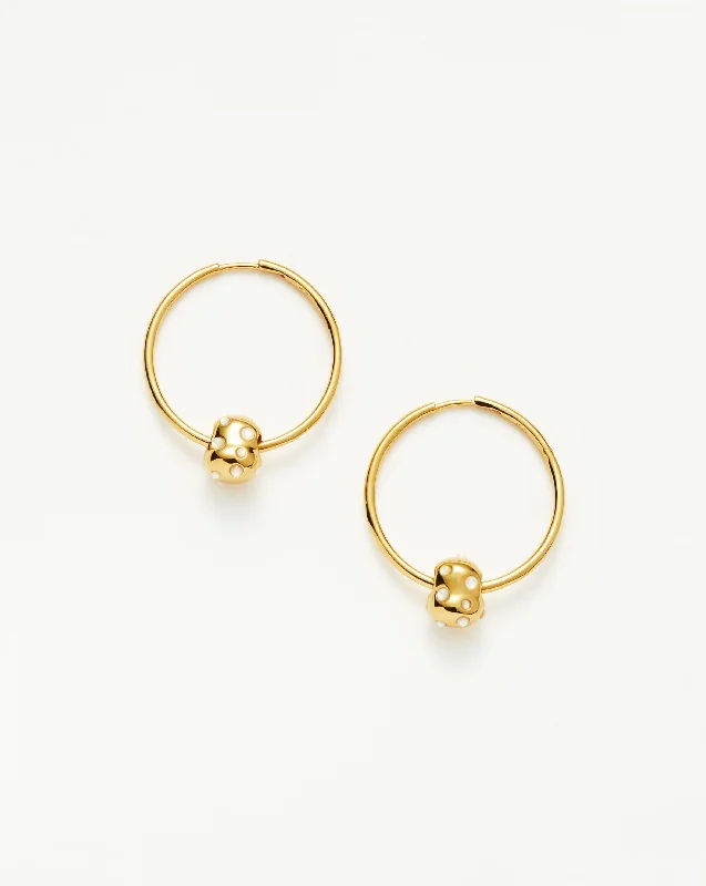 Abacus Nugget Medium Charm Hoop Earrings | 18ct Recycled Gold Vermeil on Recycled Sterling Silver