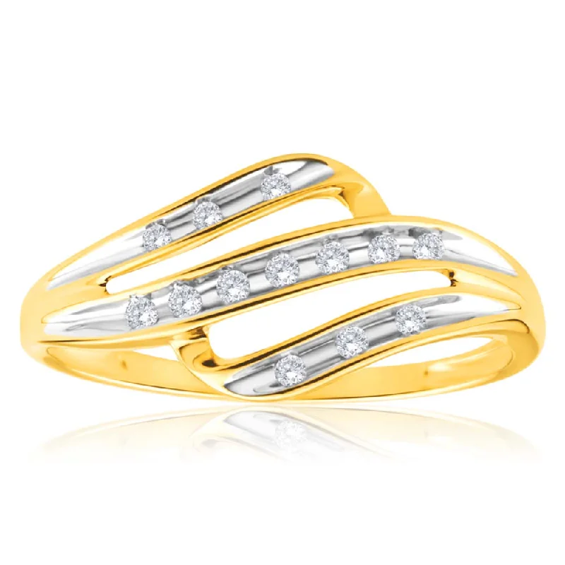 9ct Yellow Gold Diamond Alluring Ring