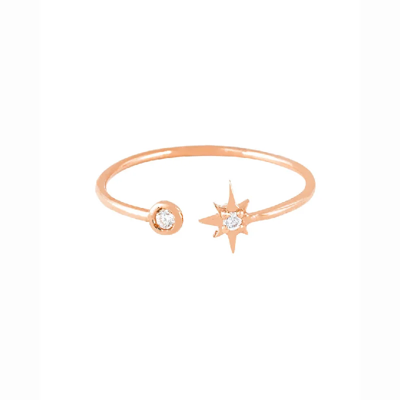 Follow the Northern Star 18K Rosegold Ring w. Diamonds