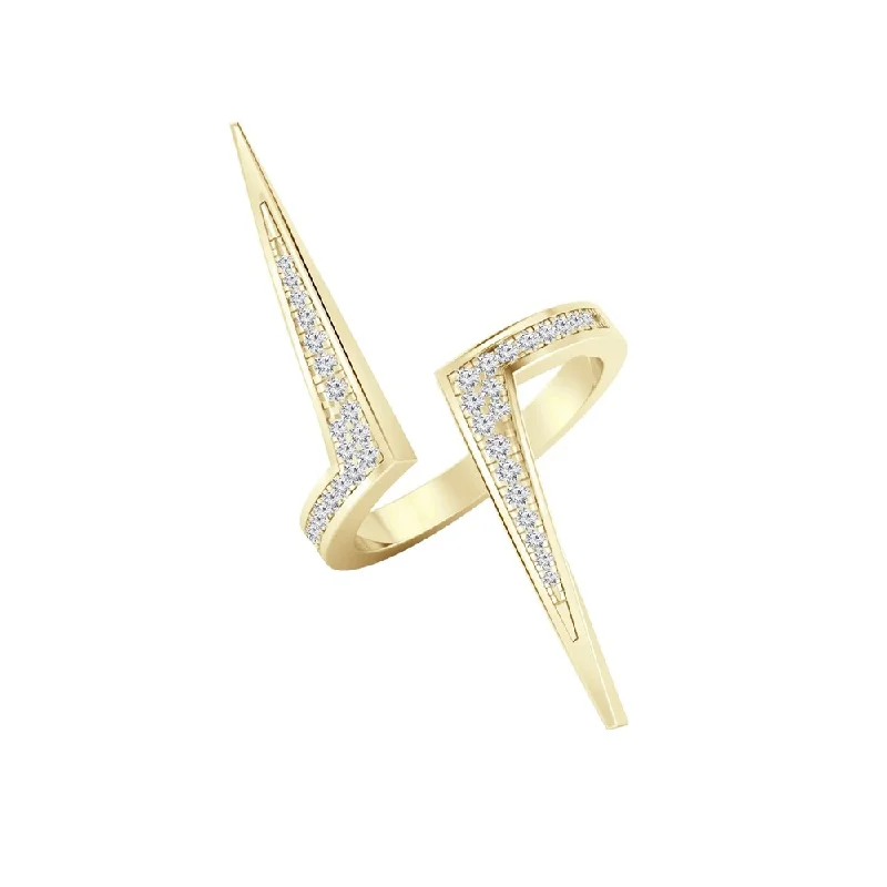 Auriya 1/5ctw Modern Lightning Diamond Ring 14k Gold