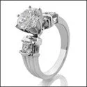 Engagement 1.5 Round Princess Cubic Zirconia Cz Ring