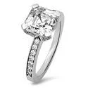 Engagement 3.5 Royal Asscher Ct Pave Prongs Cubic Zirconia Cz Ring