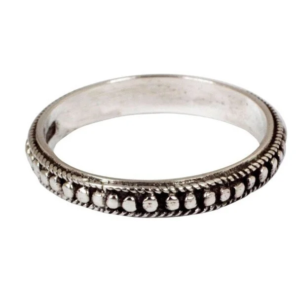 Handmade Sterling Silver 'Circle of Stars' Band Ring (Thailand)