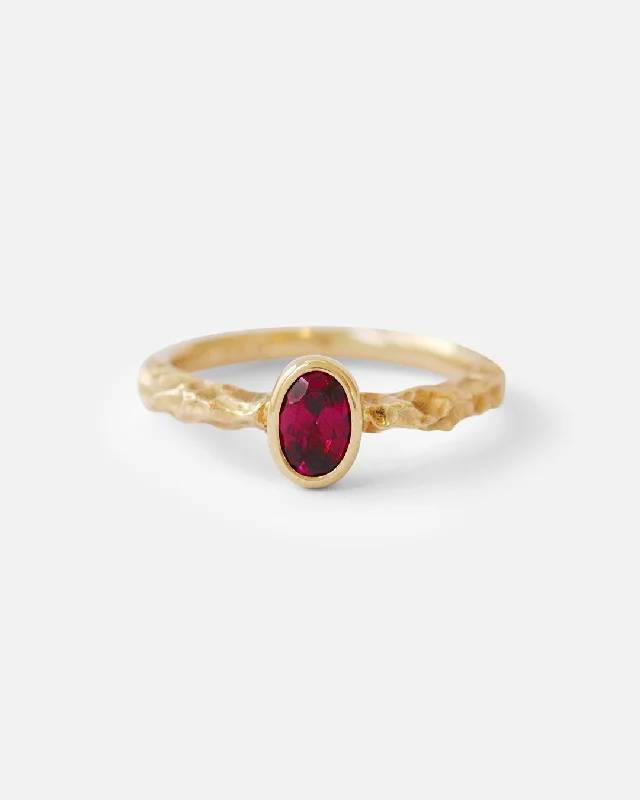 Rough Water Ring / Burmese Garnet