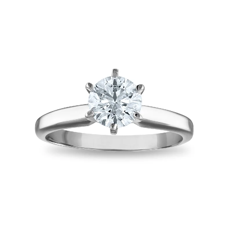 Signature Certificate EcoLove 1 1/2 CTW Round Lab Grown Diamond Solitaire Engagement Ring in 14KT White Gold