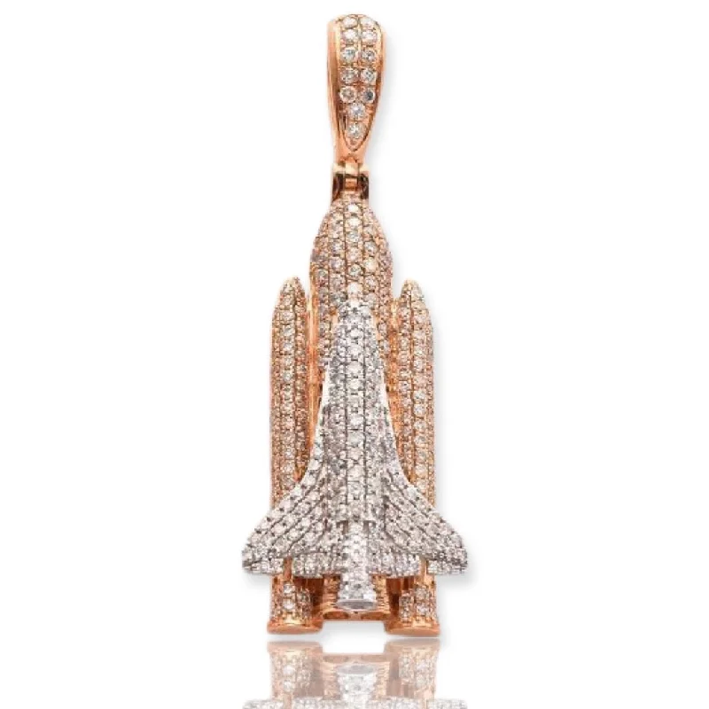 10KR+W 1.75CTW DIAMOND SPACE SHUTTLE PENDANT