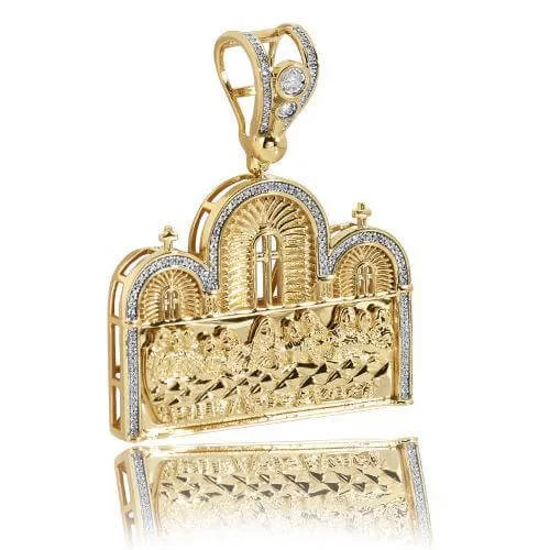 10KY 0.50CTW DIAMOND LAST SUPPER PENDANT