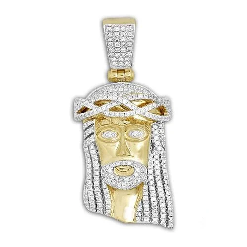 10KY 1.15CTW DIAMOND JESUS PENDANT