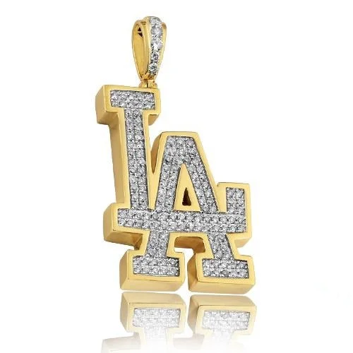 10KY 1.20CTW DIAMOND SPORTS LOGO "LA" PENDANT