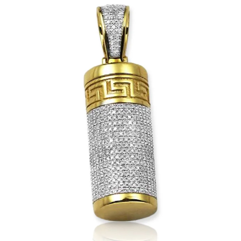 10KY 1.25CTW DIAMOND EMPTY CYLINDER PENDANT WITH