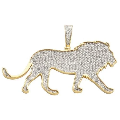 10KY 1.30CTW DIAMOND LION BODY PENDANT