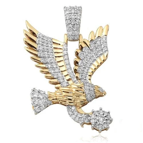 10KY 1.50CTW DIAMOND FLYING EAGLE PENDANT