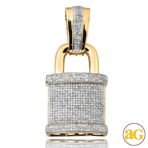 10KY 1.50CTW DIAMOND PADLOCK PENDANT