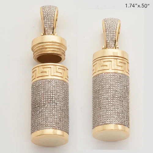 10KY 1.60CTW DIAMOND EMPTY CYLINDER URN PENDANT