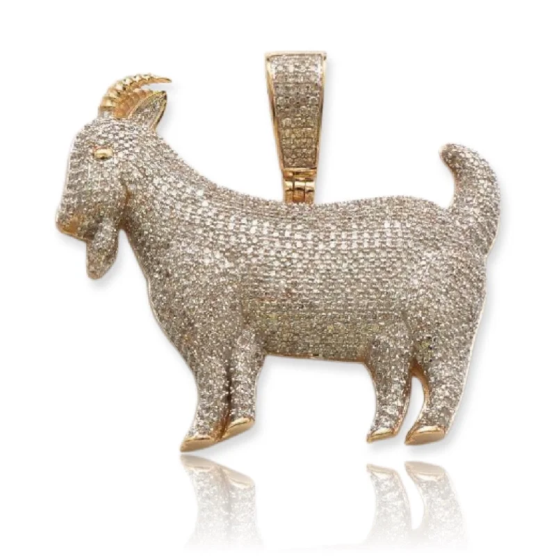 10KY 1.85CTW DIAMOND GOAT PENDANT