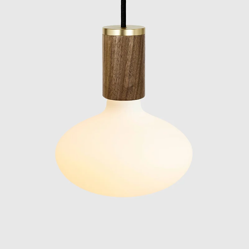 Oval Pendant Light in Walnut