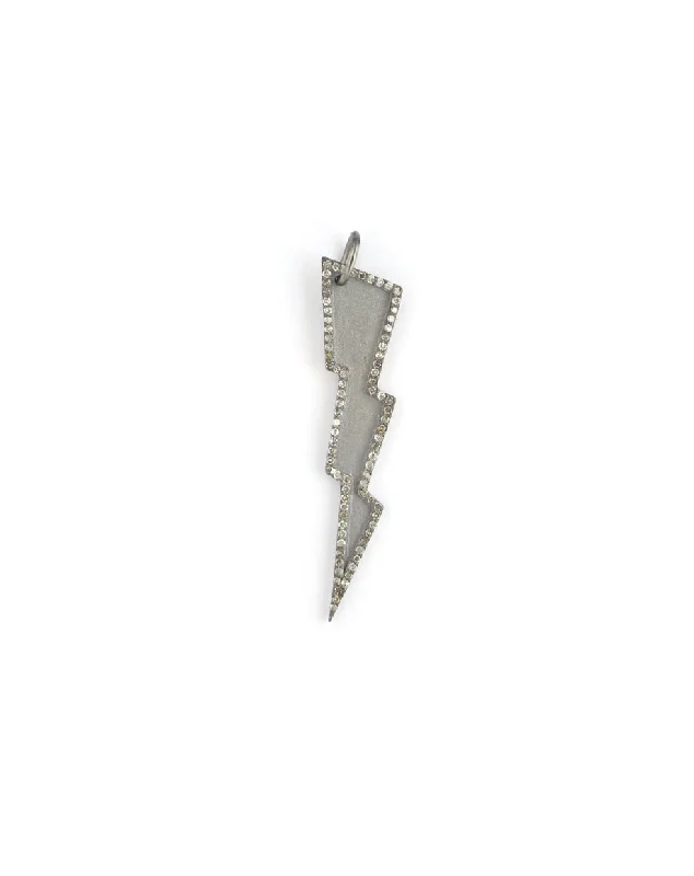 Silver Diamond Lightning Bolt Pendant