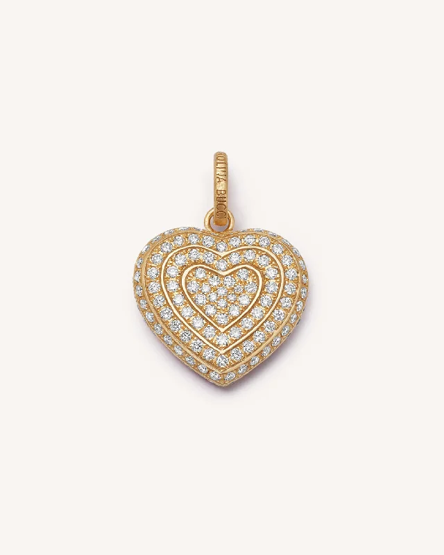 White Diamond Pavé Small Cuore Pendant