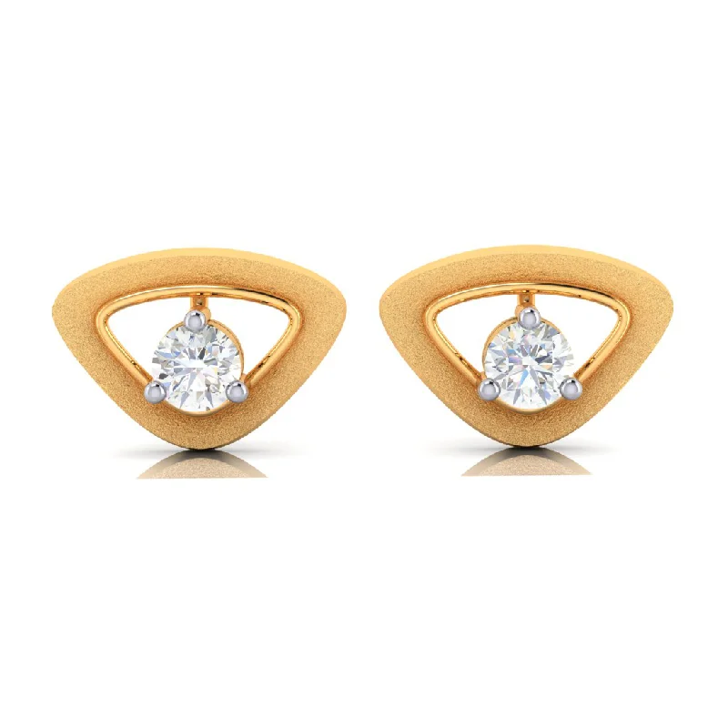 Diamond & 18k Gold Triangle Earrings