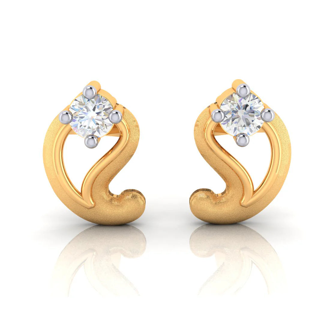 Kalka Designed 18k Diamond Gold Earrings