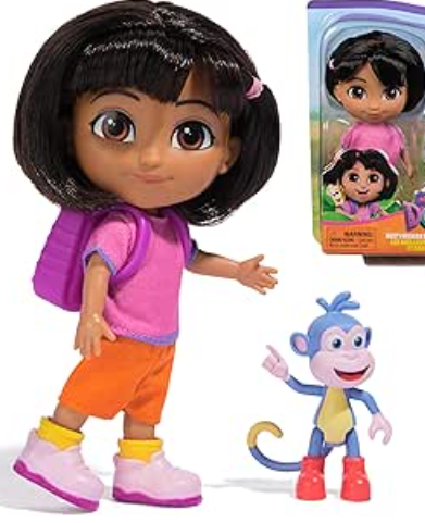 Dora - Best Friends Gift Set - Doll with Clothes Accessory and Slipper Figurine